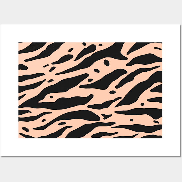 Zebra Skin Pattern Apricot Wall Art by MAGE